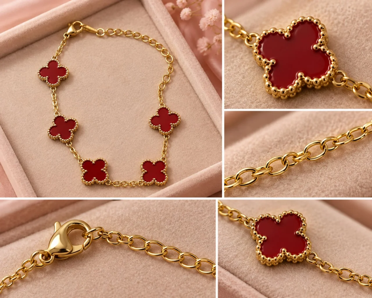 Stainless Steel Clover Bracelet – Non-Tarnish