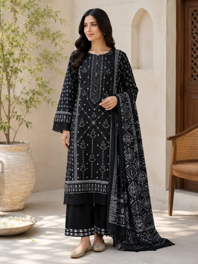 Black & White Printed 3-Piece Suit