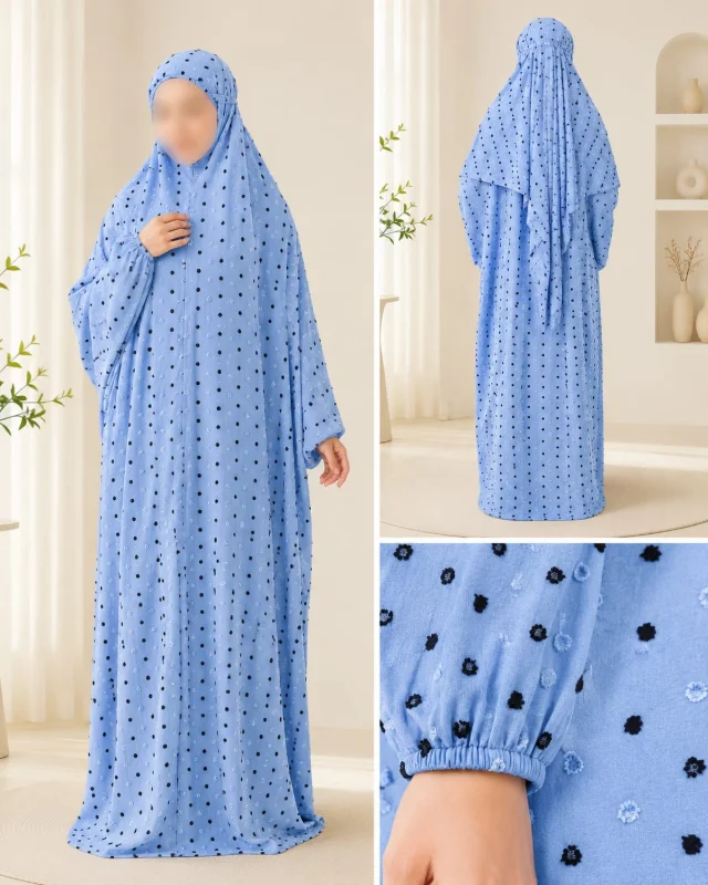 Elegant Sky Blue Prayer Dress
