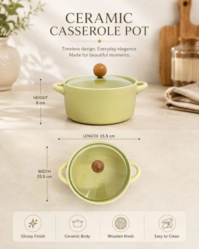 Elegant Ceramic Casserole Pot