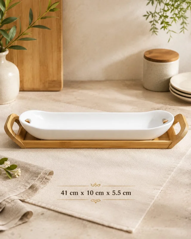 Elegant Ceramic Serving Tray Set