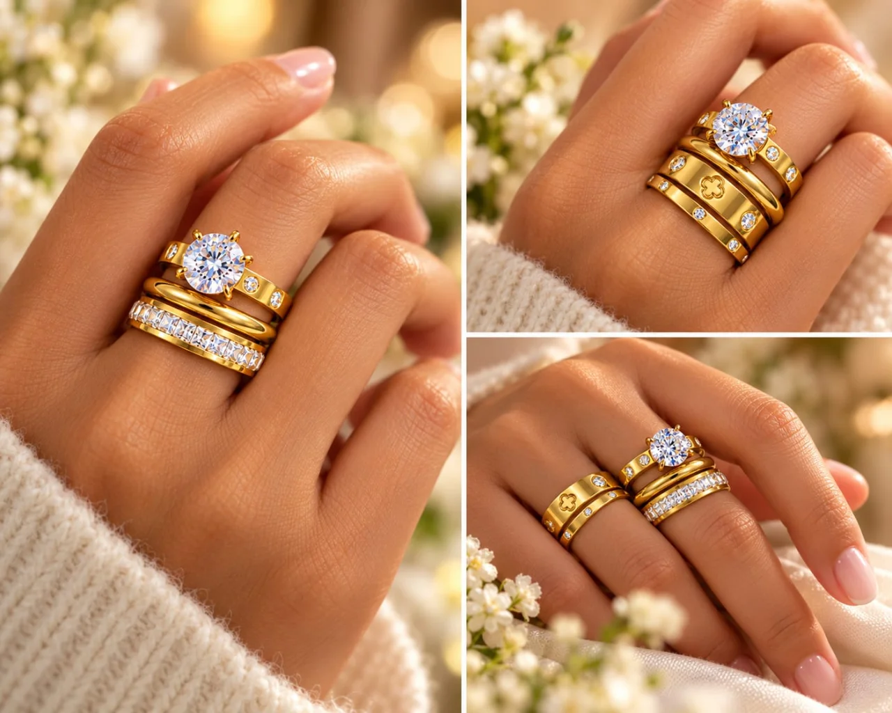 stainless steel finger ring set