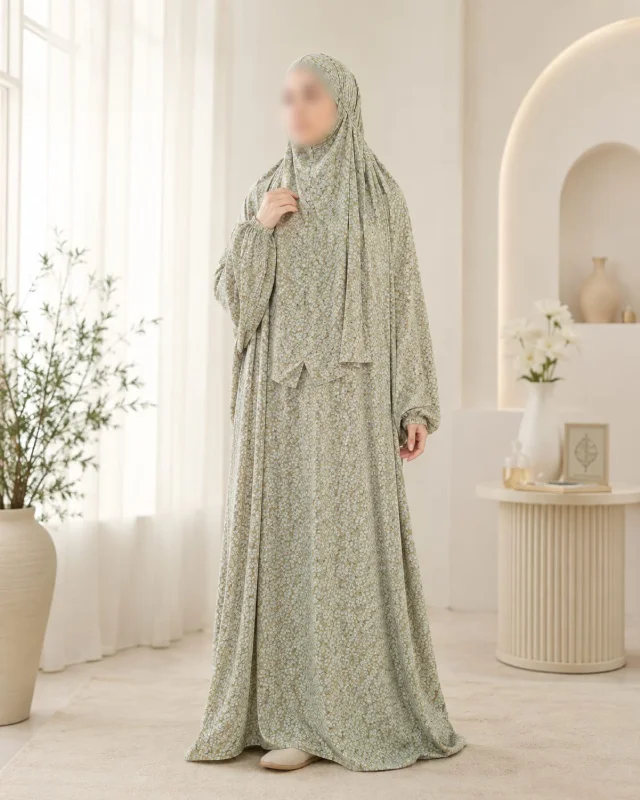 Elegant Floral Prayer Dress