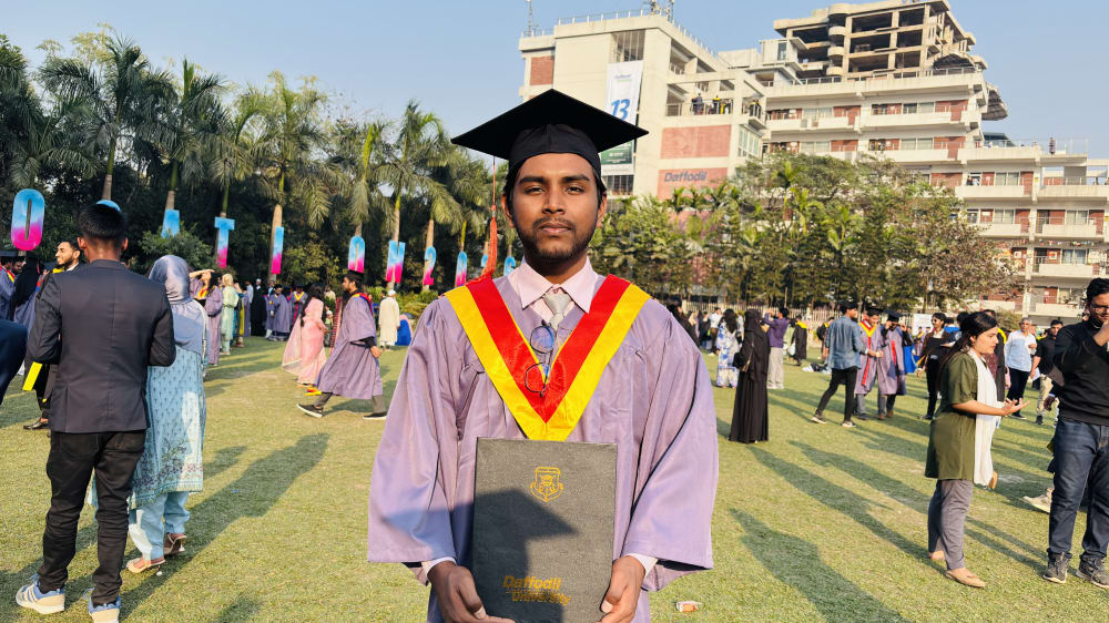 Nazmul Huda Badhon at his Bachelor of Science convocation