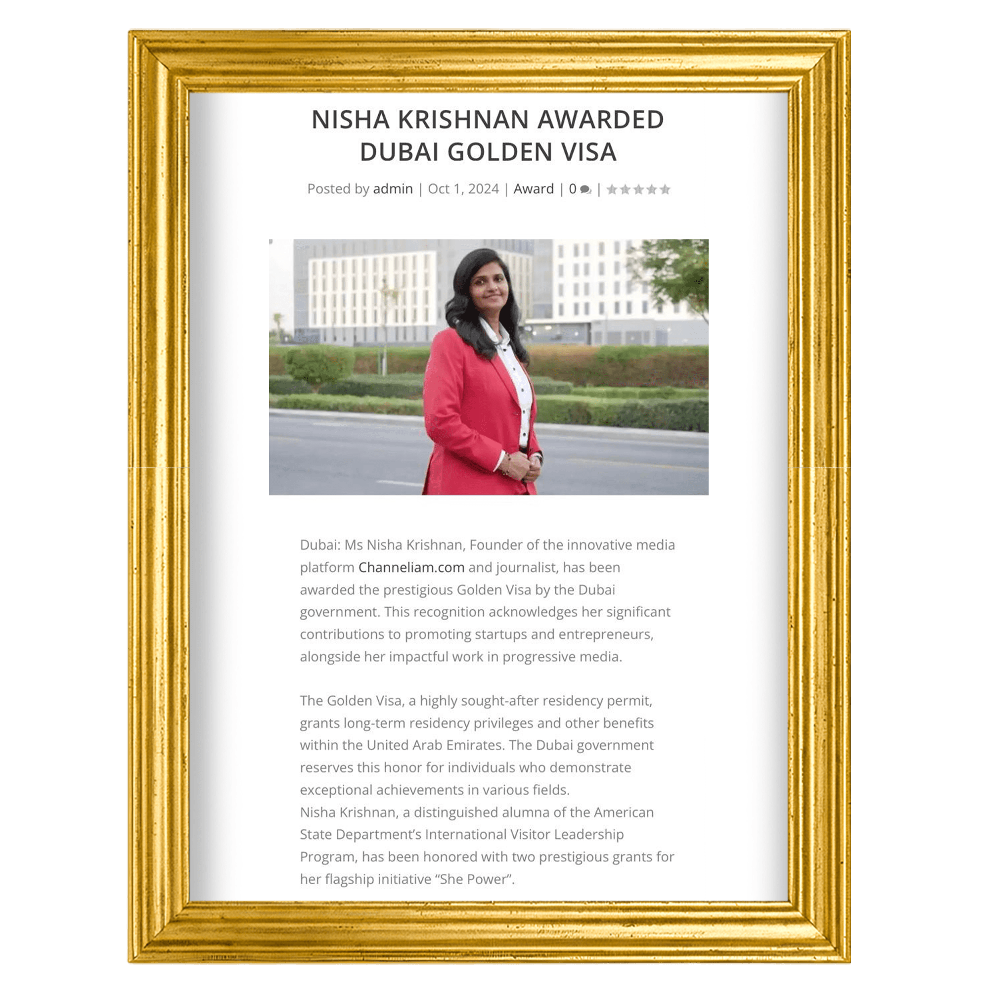 International Recognition & UAE Golden Visa