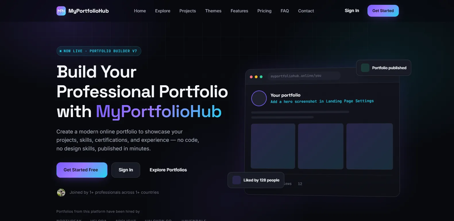 Project preview for My Portfolio Hub
