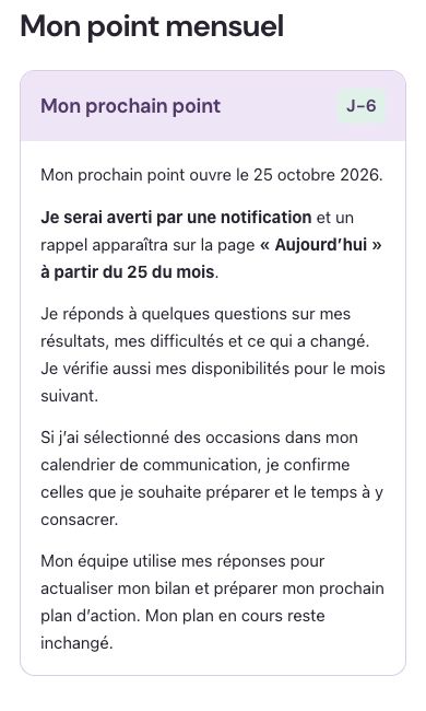 Le point mensuel dans Synthia