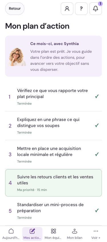 Le plan d’action personnalisé dans Synthia