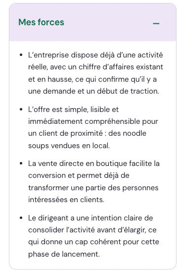 Les forces identifiées dans le bilan gratuit Synthia