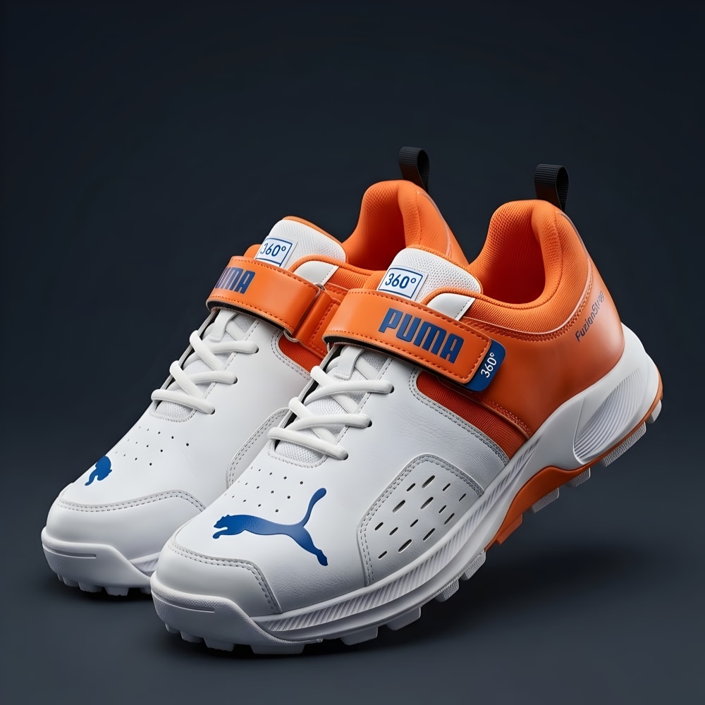 Puma White & Orange Pro Cricket Shoes – High Performance Edition - image 1 of 1