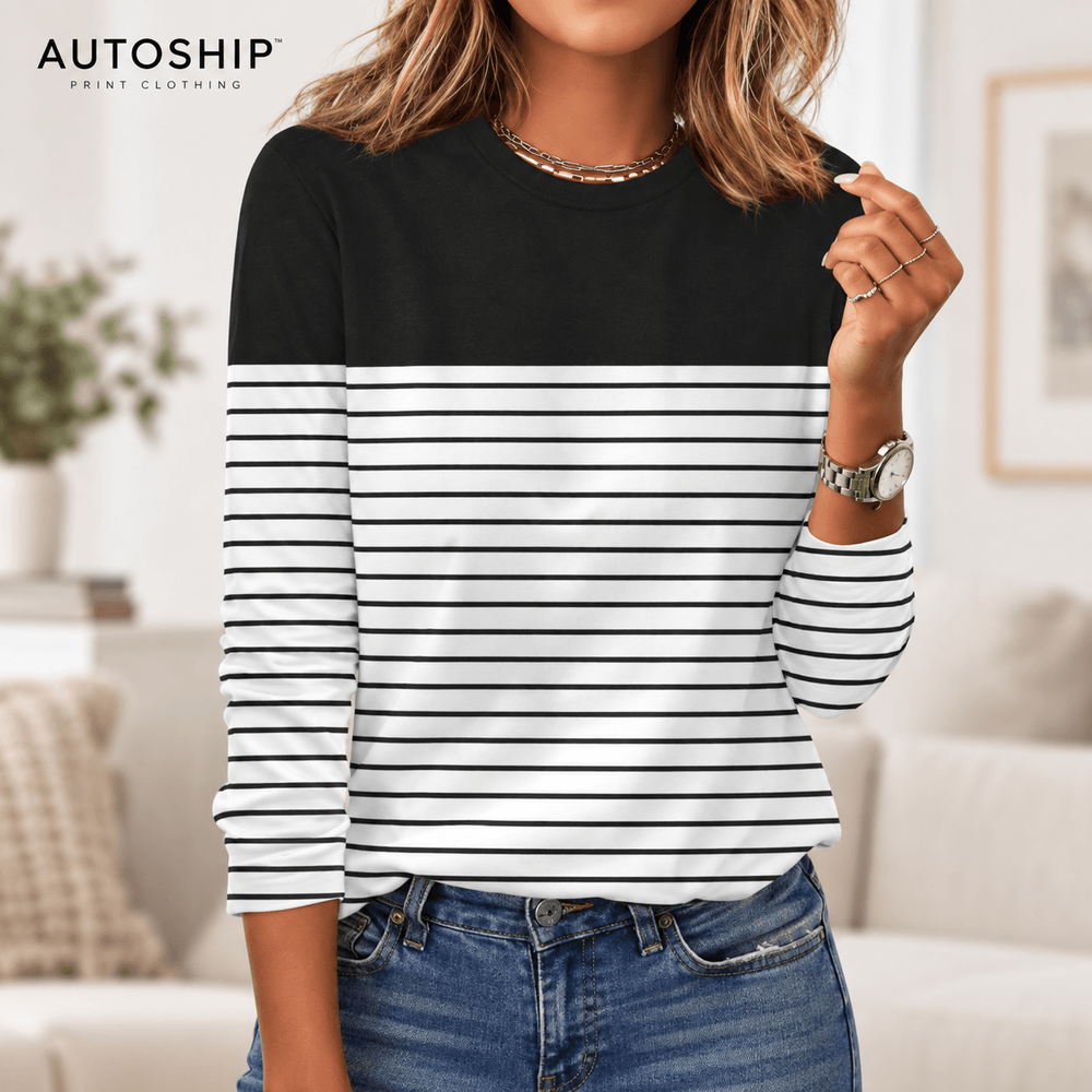Women's round neck long sleeve