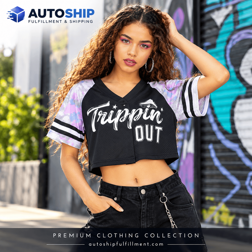 Women's short baseball shirt