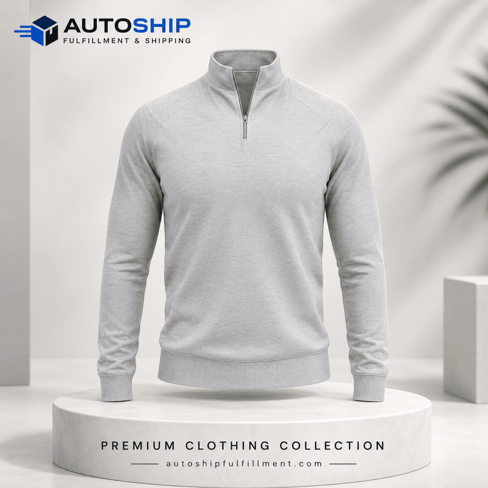 Unisex Stand Collar Zippered Bagless Sweatshirt