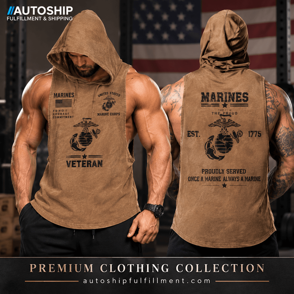 Men's sleeveless hooded sweatshirt with pockets (no hood cord)