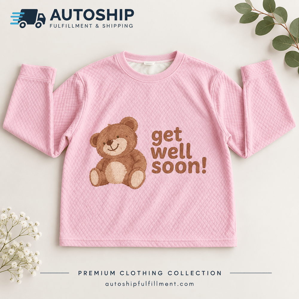 Round neck long sleeve hooded sweatshirt