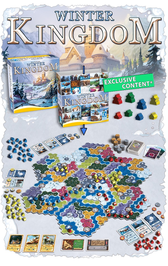 Winter Kingdom Kickstarter components.