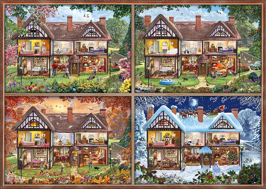 Puzzle Christmas Cottage - 2000 pièces -Bluebird-Puzzle-F-90516