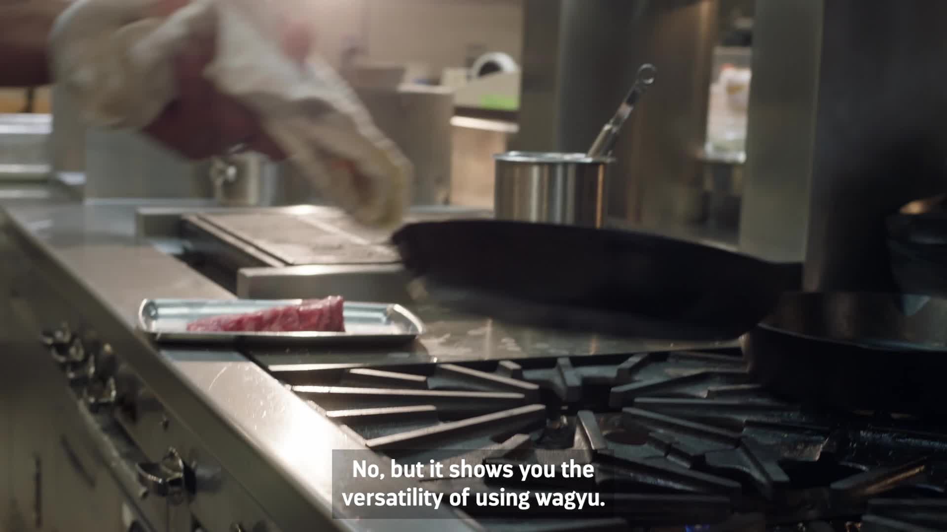 Chris Cosentino’s Wagyu Striploin au Poivre with Snails & Watercress