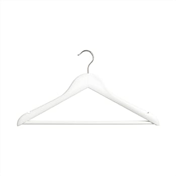 Kleshenger i tre, m/buksestang - Hvit