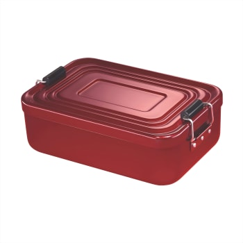 Matboks i aluminium, 18x12x5cm - Rød