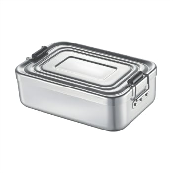 Matboks i aluminium, 23x15x7cm - Sølv