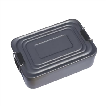 Matboks i aluminium, 23x15x7cm - Mørk grå