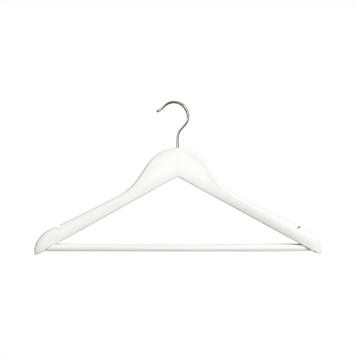 Kleshenger i tre, m/buksestang - Hvit