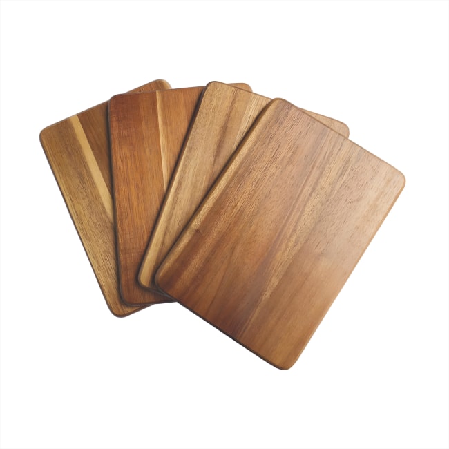 Smørebrikker i akasietre, 18x12.5cm - 4stk