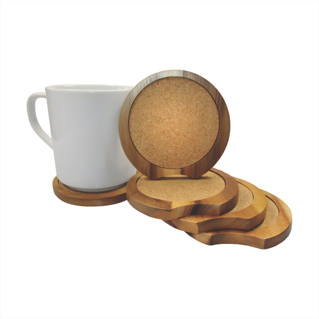 Glassunderlag i akasietre, Ø90mm - 4stk