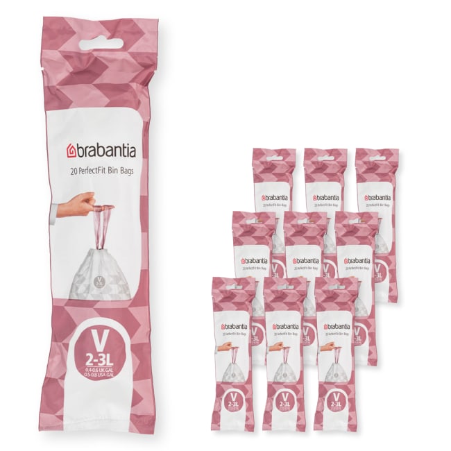 PerfectFit Søppelposer på rull, Str. V (2-3L) - 200 stk - White