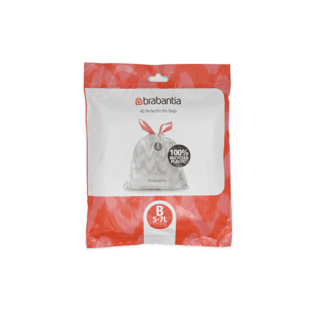 PerfectFit Søppelposer i dispenserpakke, Str. B (5-7L) - 40 stk - White