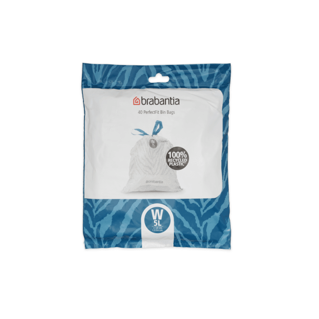 PerfectFit Søppelposer i dispenserpakke, Str. W (5L) - 40 stk - White