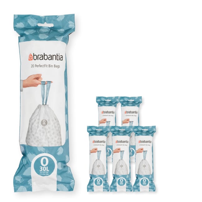 PerfectFit Søppelposer på rull, Str. O (30L) - 120 stk - White