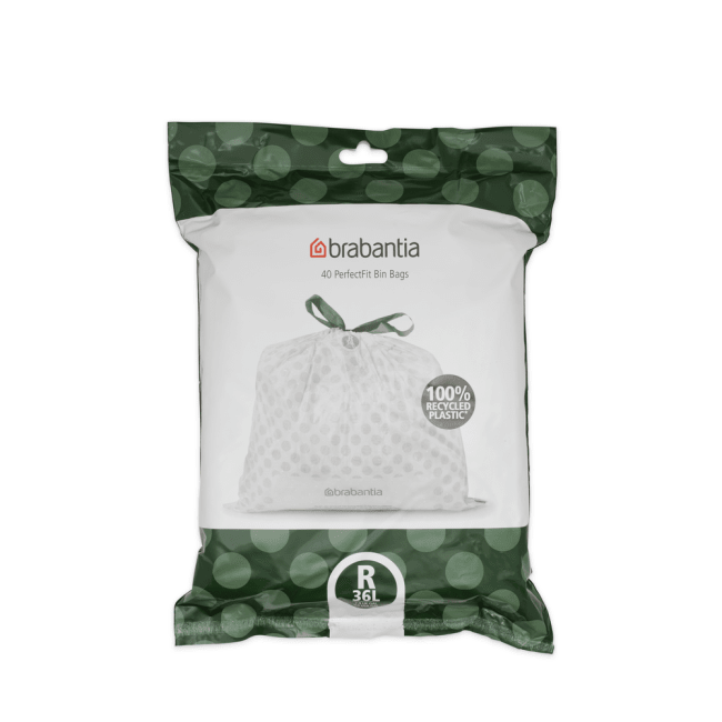 PerfectFit Søppelposer i dispenserpakke, Str. R (36L) - 40 stk - White