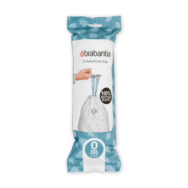 PerfectFit Søppelposer på rull, Str. O (30L) - 20 stk - White