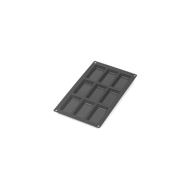 Financierbrett i silikon, 9 former - Svart