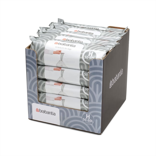 PerfectFit Søppelposer på rull, Str. H (50-60L) - 10 stk - White