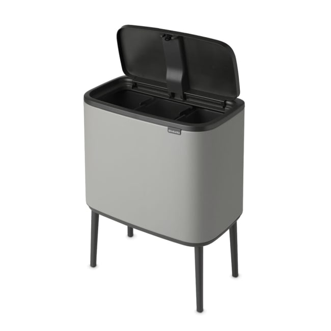Bo Touch Bin Sorteringsbøtte, 3 x 11L - Mineral Concrete Grey