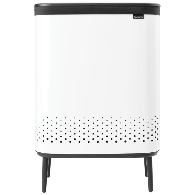 Bo Skittentøyskurv med plastlokk, 2 x 45L - White