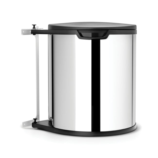 Built-In Søppelbøtte for innbygging, 15L - Brilliant Steel