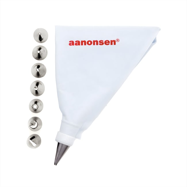 Sprøytepose i solid lerrett, 8 ståltipper, 35cm