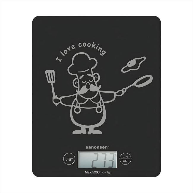 Digital kjøkkenvekt med kokkemotiv, 5kg/1g