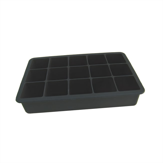 Isbitbrett i silikon, 15 isbiter, 18.5x11.5cm - Svart