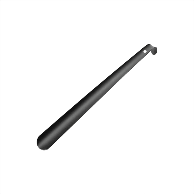 Skohorn i lakkert stål, Solid, 30cm - Svart