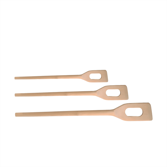 Røreåre i tre med hull, 130cm