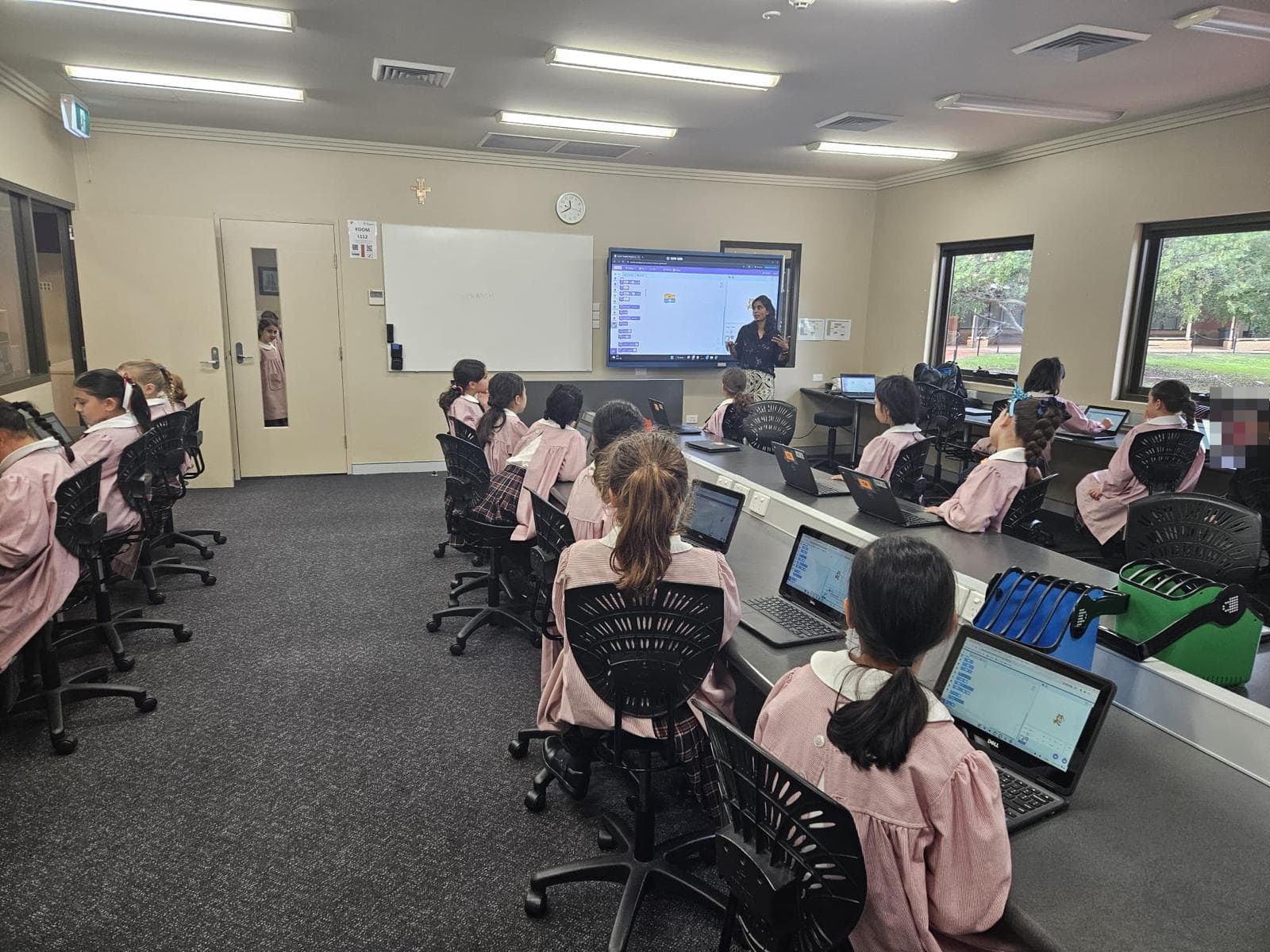 Tangara School for Girls students in a Scratch coding and robotics session