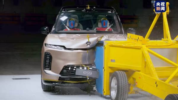 Nio highlights flagship ES9 SUV's safety features in national broadcast