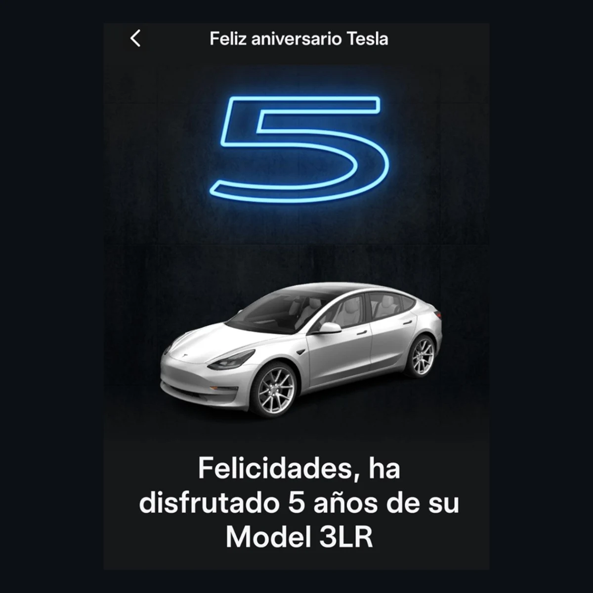 Quinto aniversario de mi Tesla Model 3
