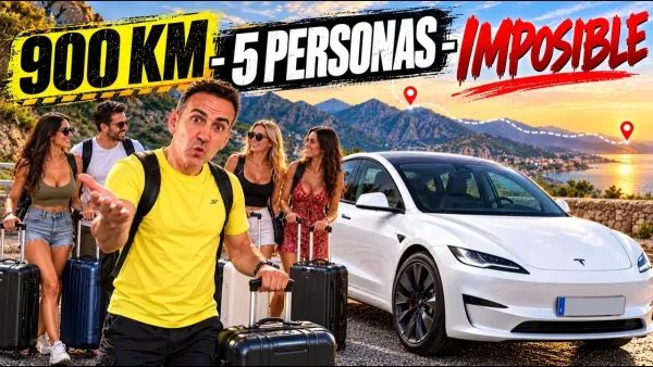 Tesla Model 3 Highland, viaje de 900 km con 5 personas y 5 maletas
