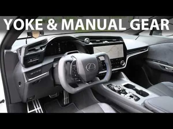 Lexus RZ 550e F Sport yoke wheel and fake gear shift test